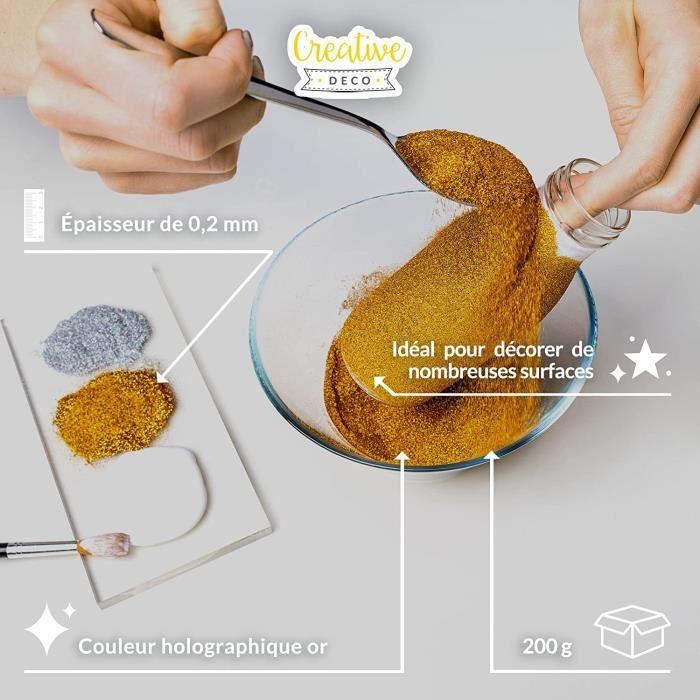 Paillettes fines - CREATIVE DECO - Or - 200g - 0.2mm - Holographique