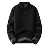 Men's Casual Color-blocking And Patchwork Style Two-piece Hoodie, Men's Loose V-neck Patchwork Lapel Shirt Hoodie