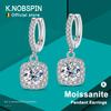 KNOBSPIN D Color Moissanite Earring 925 Sliver Plated with White Gold Earring for Women Wedding Engagement Fine Jewelry