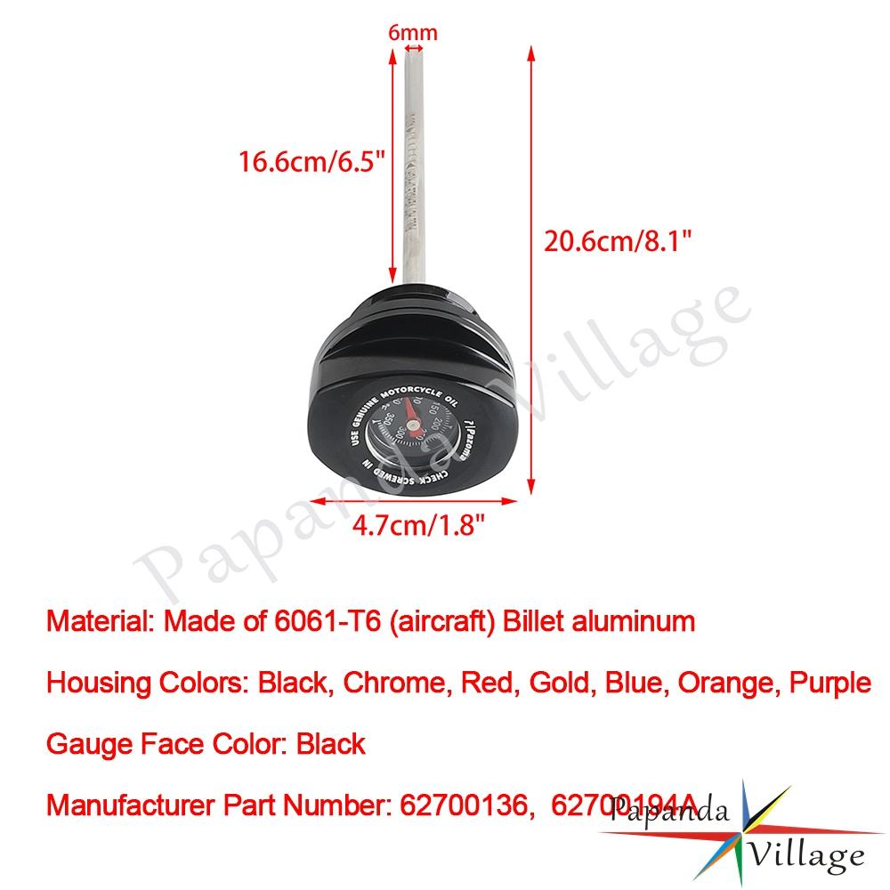 Oil Dipstick w/ Temperature Gauge Aluminum Motorcycle Accessories Engine Oil Gauge For Harley Touring FLHX FLTRX FLHXSE FLTRXSE