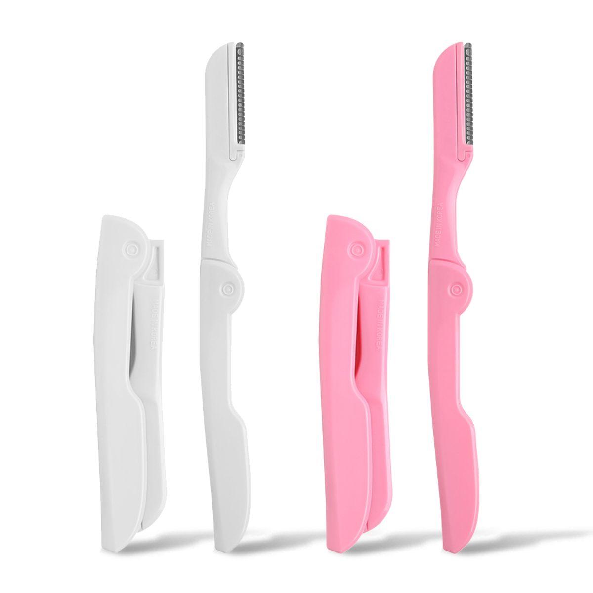 Domestically Produced 2-Stage Folding Eyebrow Razor 4-Pack