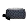 Cosmetic Bag Travel Kit 22 Classic Presbyopic Zipper, PVC and Canvas and Leather, Travel Bag, Toiletry Bag, Bag, Small Size, Same Style Black