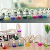 1pcs Refillable Perfume Bottle Empty Colorful Diamond Glass Aromatherapy Essential Oil Vials Wood Lid with String