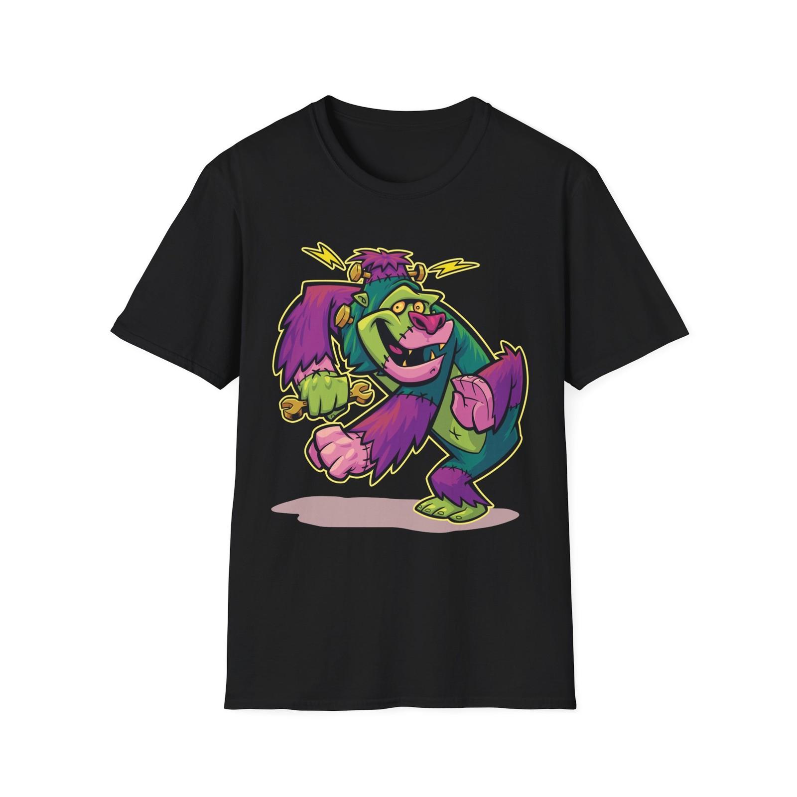 

Colorful Cartoon Gorilla Unisex T-Shirt, Fun Graphic Tee, Gift for Kids, [...] S разноцветный