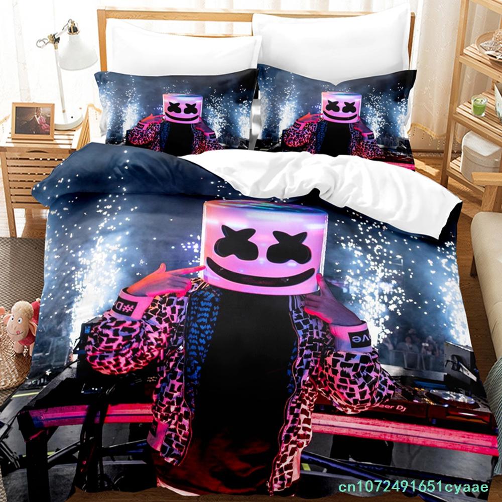 DJ Marshmello Bedding Set Single Twin Full Queen King Size Hip Hop Bed Set Aldult Kid Bedroom Duvetcover Sets 3D Print 032