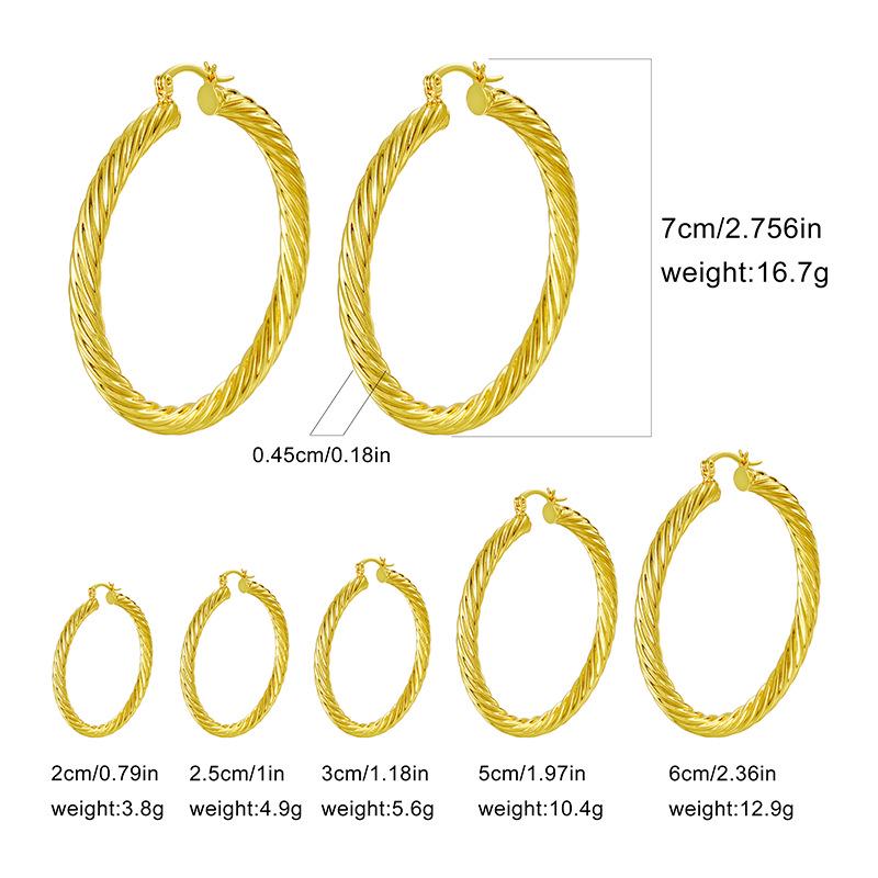 Twisted Cable Large Gold & Silver Hoop Earrings - European Style, Fashionable for Women