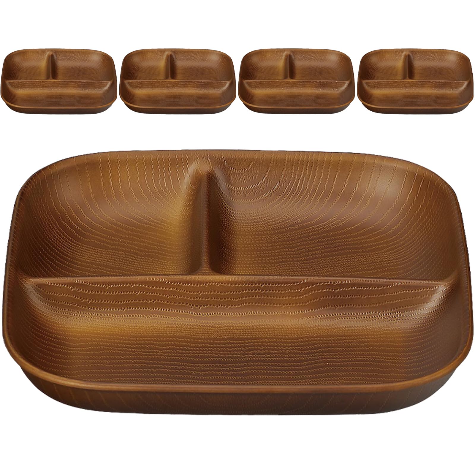 

Обеденная тарелка с разделителями квадратная одна тарелка изготовлена для микроволновой печи и посудомоечной машины чистый слой смола и синтетика идеально для улицы и прочего делая ее идеальной