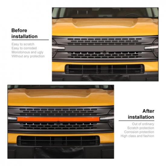 2pc/Set Front Grille Grill Strip Cover Trim Bezel Kit For Ford Bronco Sport 21+