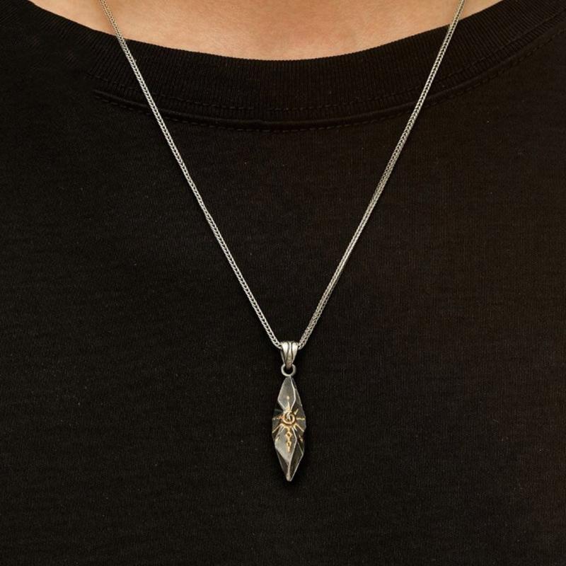 Simple Wishing Stone Pendant Necklace Clavicle Chain Adjustable Sweater Chain Vintage Collar Necklace Fashion Jewelry