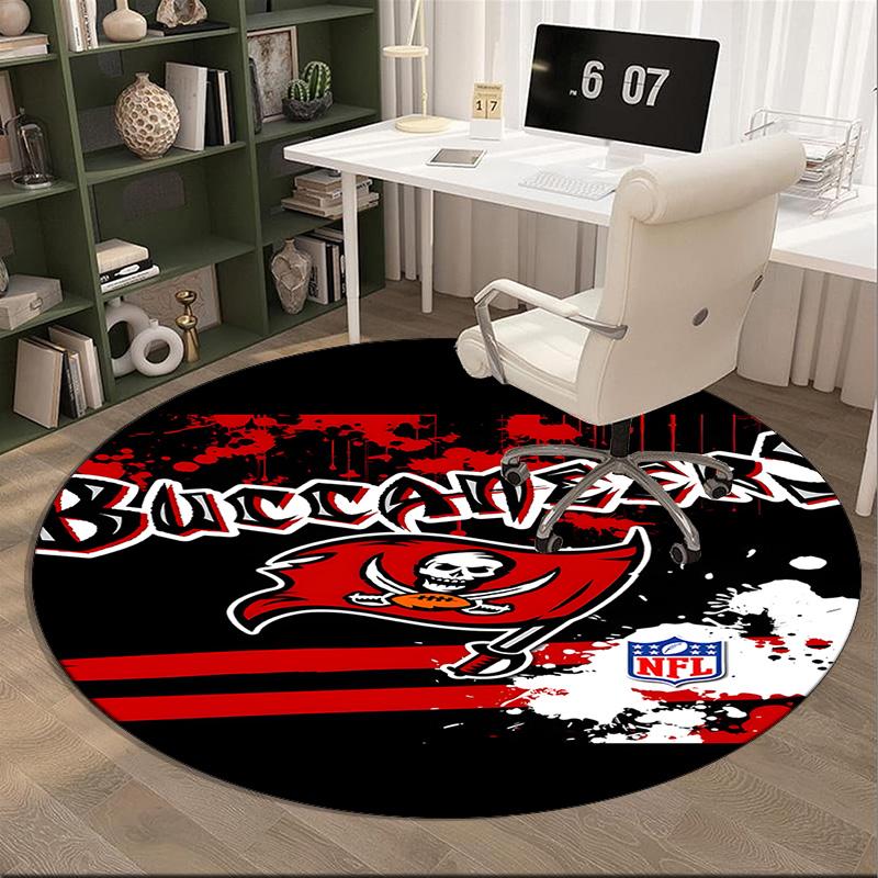 Tampa Bay Buccaneers Logo Round Rug for Livingroom,Bedroom, Palyroom, Chair Rug, Area Rug, Circle Carpet, Large Size Fan Christmas Gift