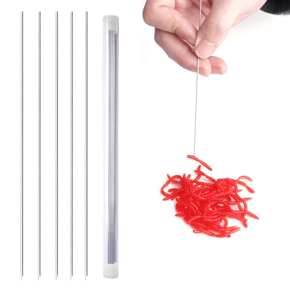 5Pcs Earthworm Hooking Needle Worm Fishing Needle Easy To Use Hollow Earthworm Hook Needle Fishing Baiting Tool Fishing Tackles