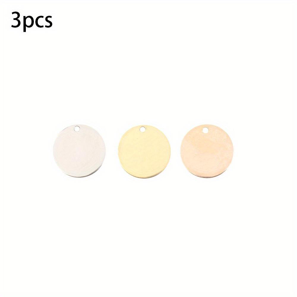 3/6/9pcs Alloy Material Circular Pendant, Geometric Shape Circular Cleaning Pendant DIY Bracelet Necklace Earrings Jewelry Making