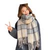 Plaid scarf women's autumn and winter new high-end shawl scarf to keep warm student couple thickened
