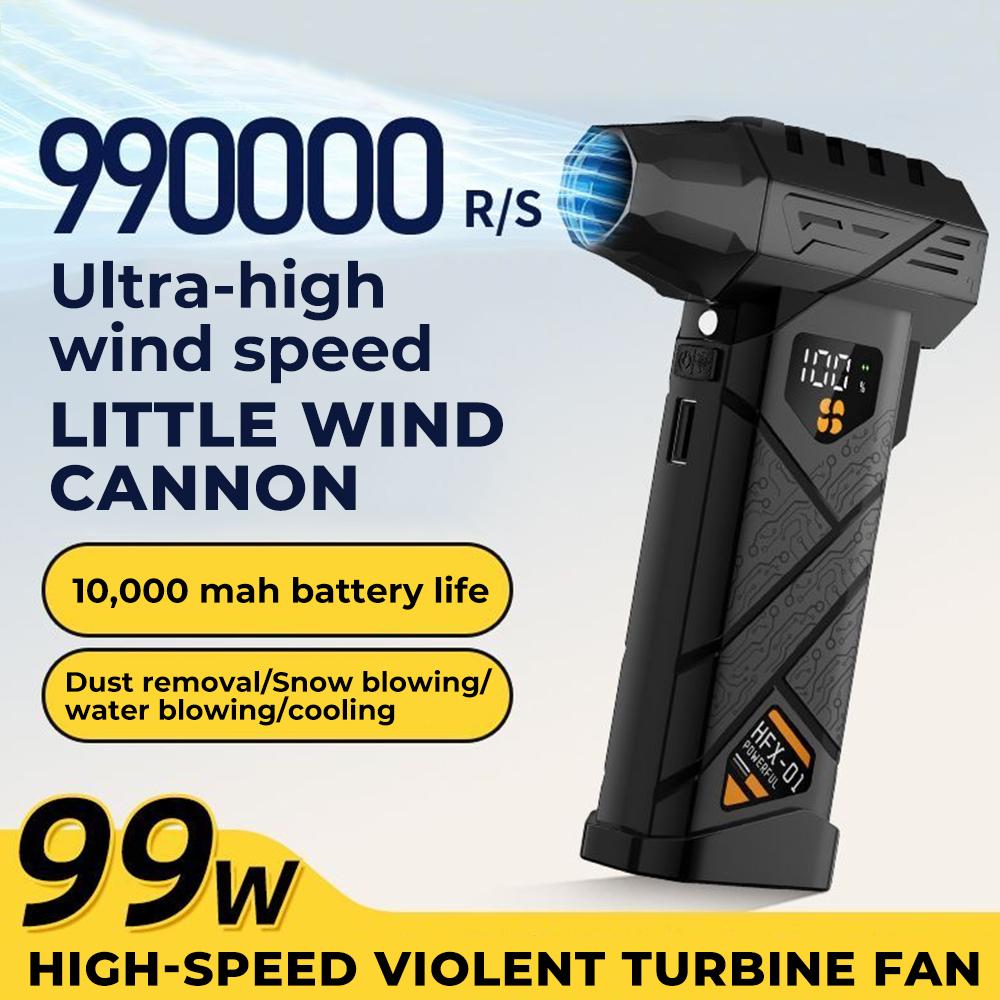 HFX-01 Leistungsstarker Turbo-Luftgebläse 380g Blasdruck Starker Luftstrom Turbo-Lüfter Powerbank-Funktion Kabelloser Druckluftstaubsauger