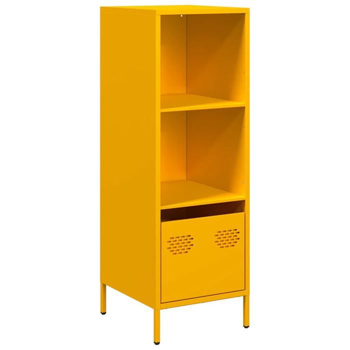 VidaXL Buffet haut jaune moutarde 35x39x103,5 cm acier, armoire à livres, armoire à livres moderne, étagère à livres, 851379