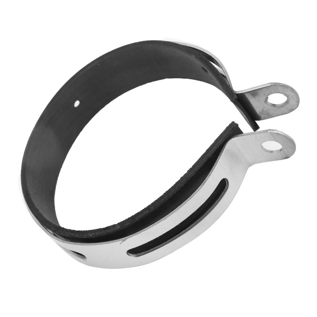 Motorcycle Exhaust Pipe Clamp Fixed Ring Stainless Steel Clip with Rubber Strip Universal Parts