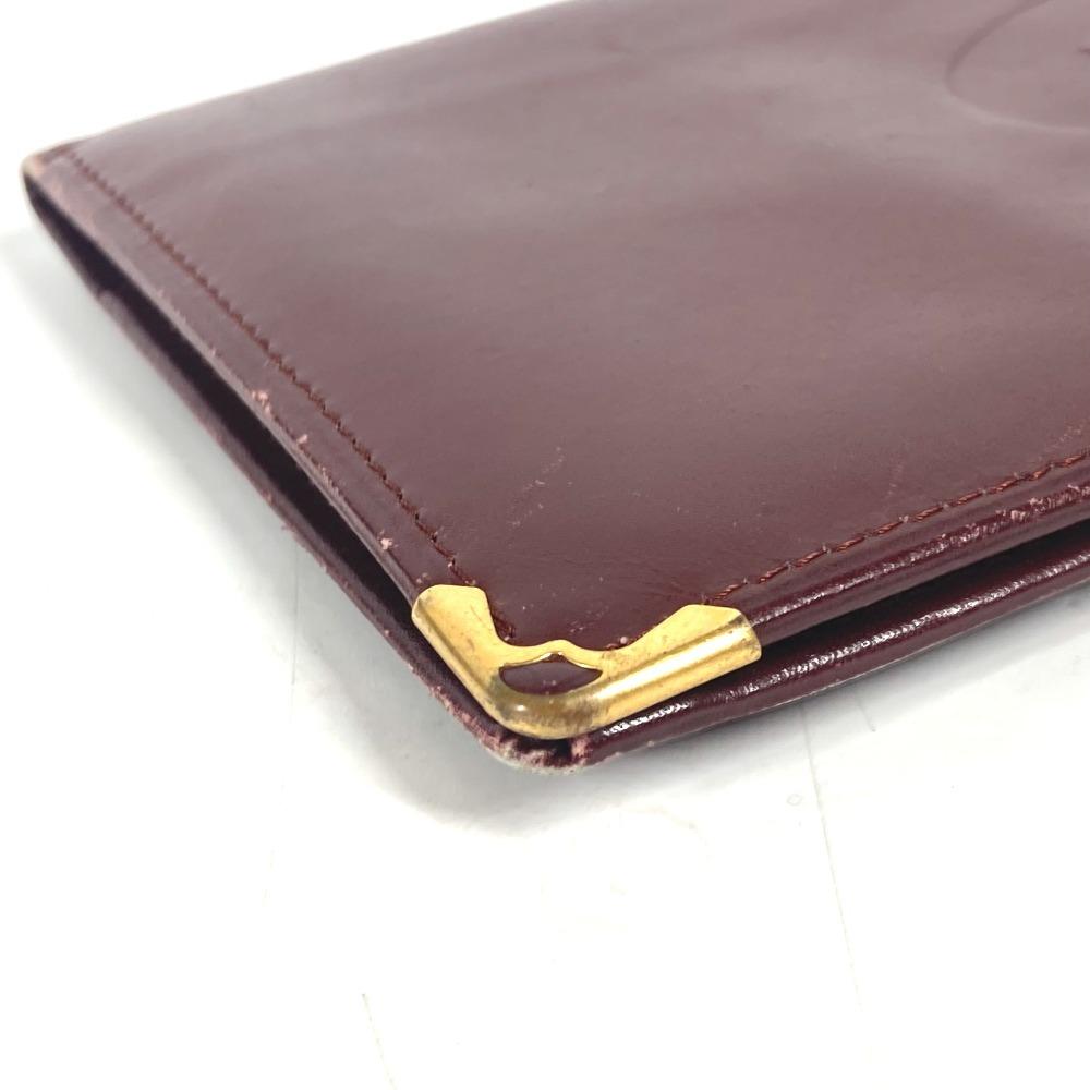 CARTIER Must de Line logo wallet Long wallet Long Wallet Leather wine-red