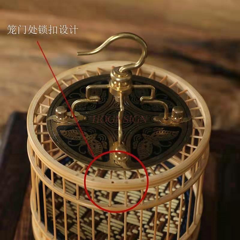 Boutique Mini Bird Cage Small Spotted Bamboo Plum Concubine Bamboo Pure Handmade Bamboo Round Cage Cricket Grasshopper Cage