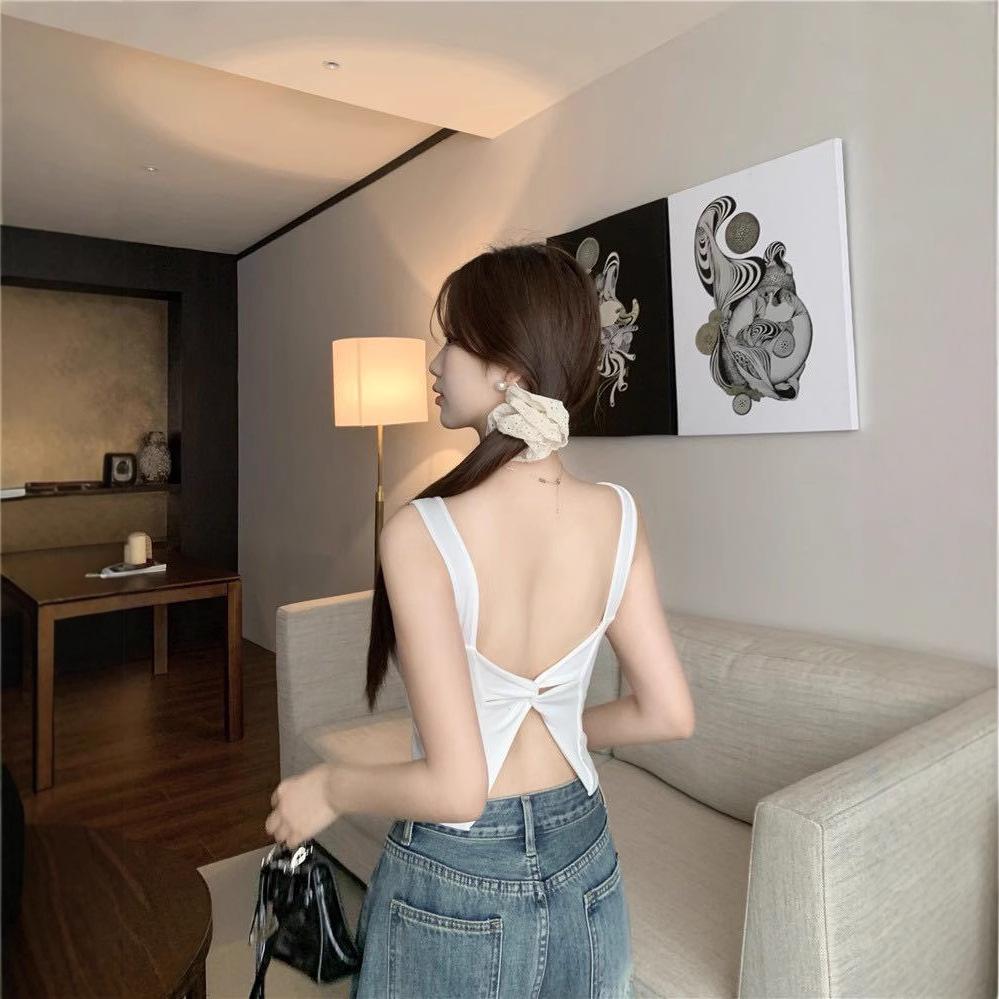 A #New Sexy Spice Girl Slim Versatile Halter Pure Cotton Suspender Vest Integrated Breast Cover with Chest Pad