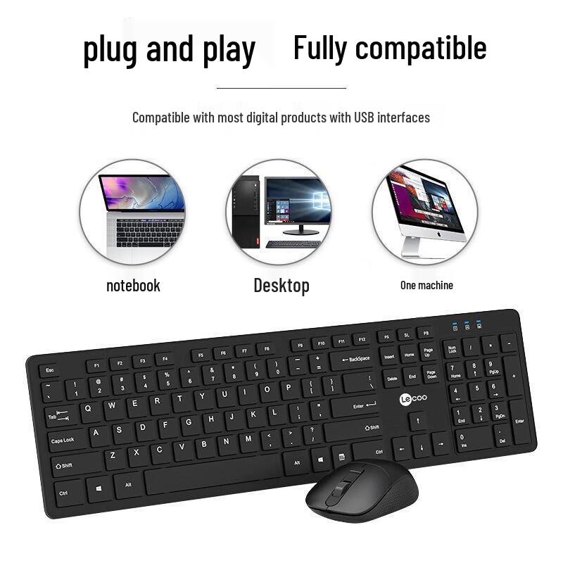 Hu Dian Jing Gong KW201 Silent Wireless Keyboard Mouse Combo