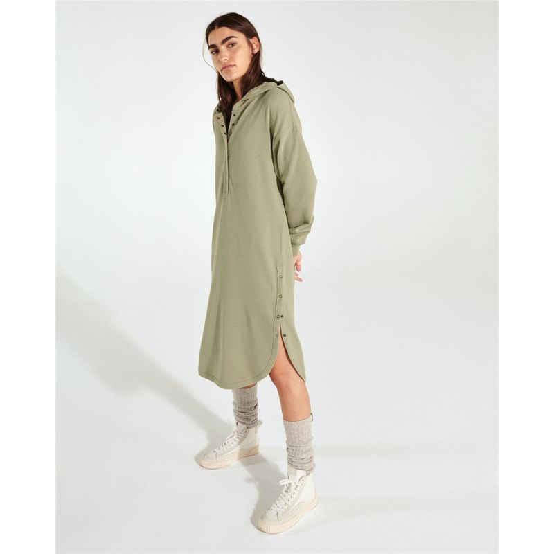 

High Quality Original Outdoor Beach Sun Protection Sports Long sleeve Hood Loose and Comfortable Women Hidden Hook Dress Light green M