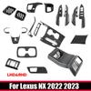 LHD RHD  For Lexus NX   ABS Carbonfiber Window Swtich Air Condition Outlet Gear Armrest Box Panel Steering Wheel Cover