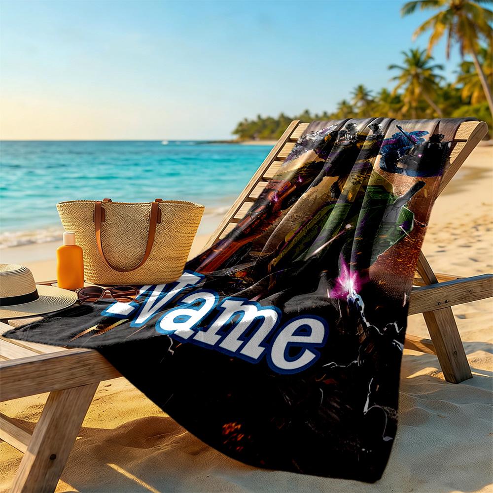 Transformers Fans Customize Your Name Beach Towel High Absorbency & Quick-Dry Suitable for Swimming Gym Camping Yoga Vacation