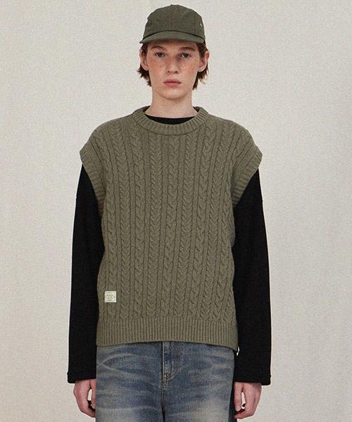 Haint Cable Wool Knit Vest 7 Colors