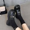 Platform Loafers Women's 2025 New Autumn Versatile Black Small Leather Shoes British Style French Retro Flat Shoes