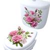 Pink Rose Flower Stickers Waterproof Self-Adhesive Toilet Lid Decals for Bathroom Toilet Seat Cover Window Glass Home Decor