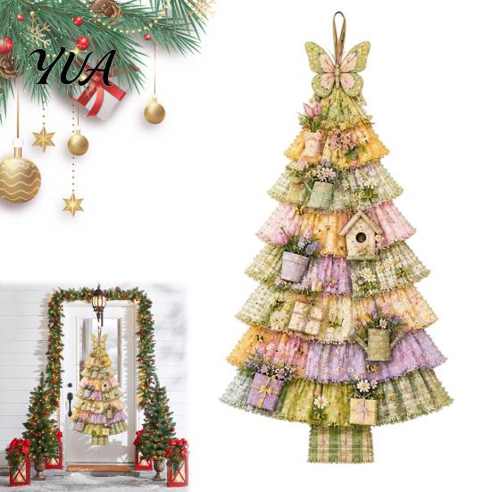 Garten- und Meeresdeko für das ganze Jahr, Weihnachtlicher handgefertigter Türhänger-Bausatz, Patchwork-Baumdekoration, DIY-Näh-Set, Übergroßes Silhouette-Ornament