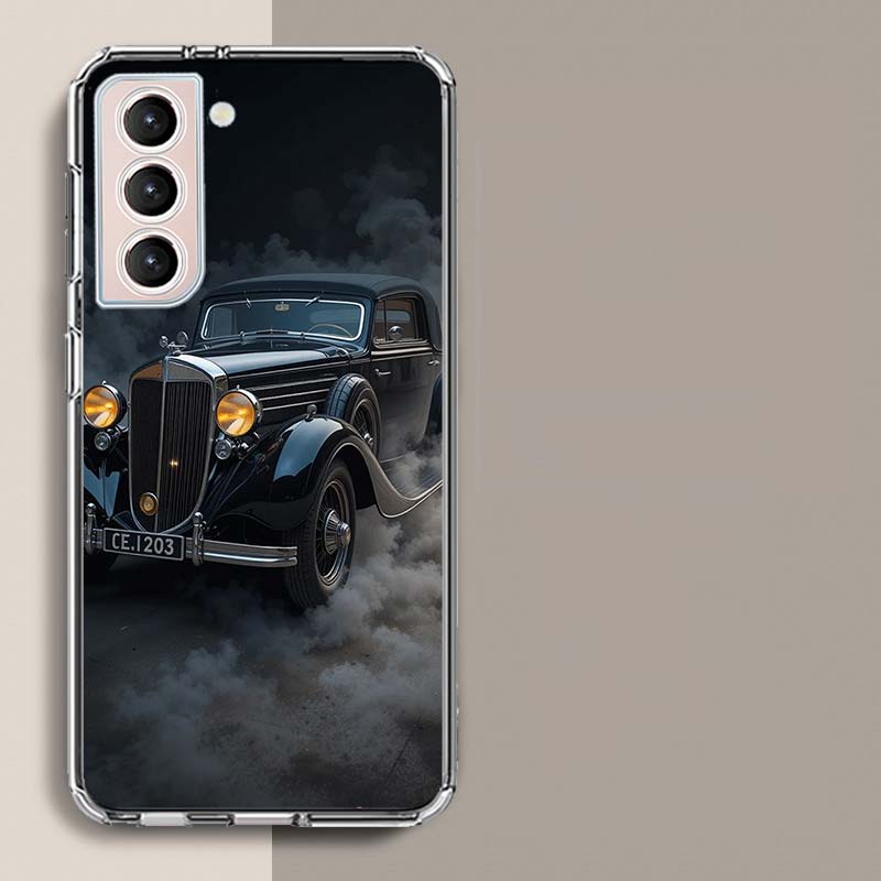 Steampunk Car Phone Case For Samsung Galaxy S25 Edge S24 S23 FE S21 S20 S10 Plus S22 S26 Ultra Cover Clear Cases TPU Capa Shell