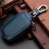 Men's Universal Cowhide Leather Car Key Case with Car Logo and Waist-Hanging Zipper