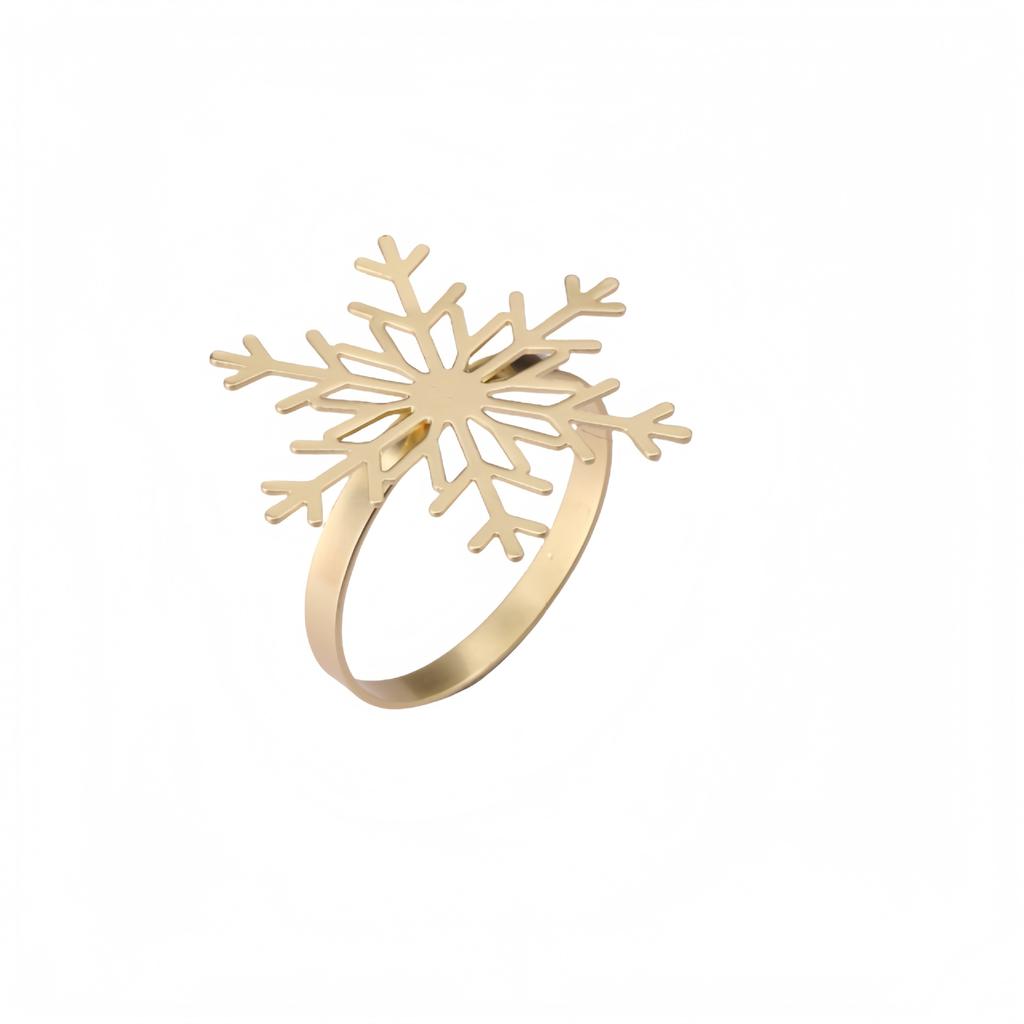 1pcs Snowflake Napkin Ring Gold Silver Napkin Rings Holder for Christmas Holiday New Year Wedding Party Table Decor Accessories