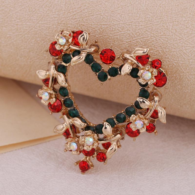 Christmas Rhinestone Christmas Tree Brooches For Women Unisex Botanical Deer Pin Office Party Friend Gifts Jewelry Accessories