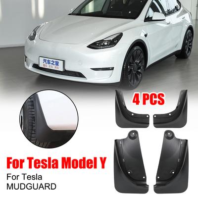 4 Pcs/set Car Mudguards For Tesla Model Y Fender Splash Guards Large Mudguard Rear Fender Protector Modified Tesla