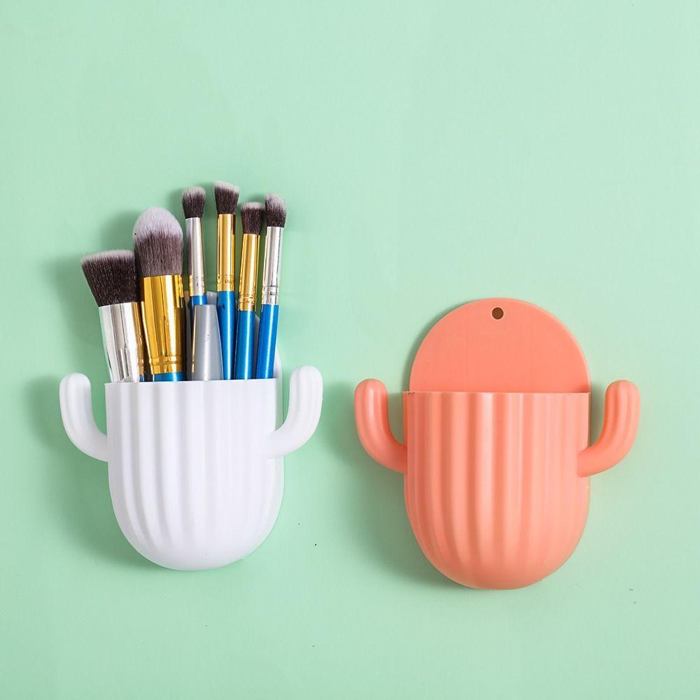Vanity Brush Comb Self-adhesive Razor Storage Bucket Toothbrush Holder Pen Container Storage Rack