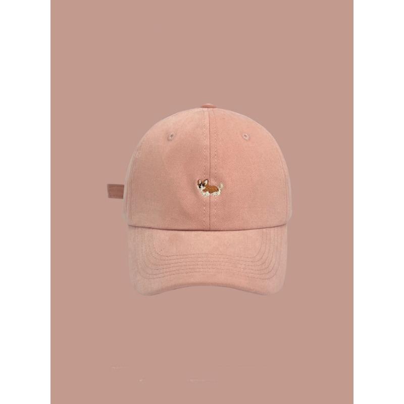 Cartoon cute corgi puppy cap children spring and summer simple versatile soft top embroidered baseball cap couple