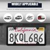 2 PCS Car License Plate Frames, 4 Holes Stainless Steel Auto Tag Holder with Screws Washers Caps, Rustproof Universal Front Rear License Plate Cover