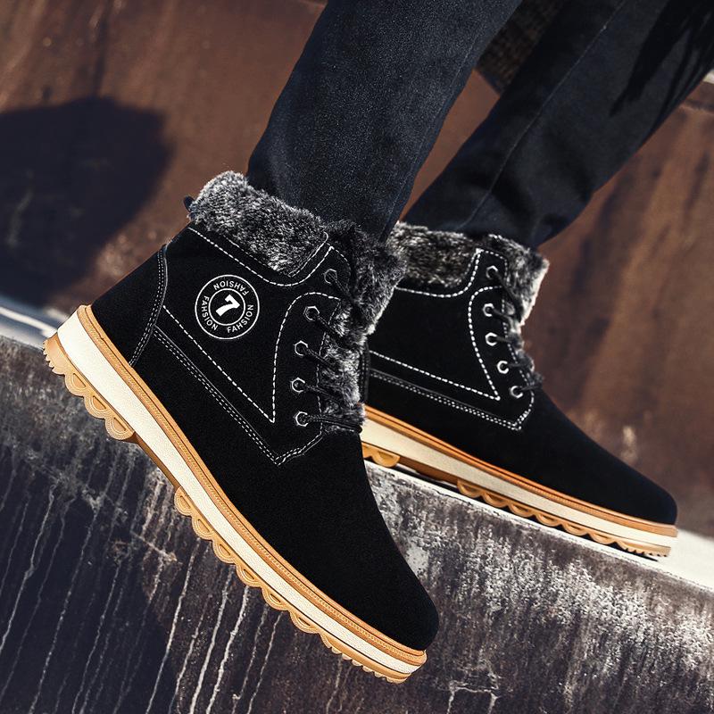 Winter Mens Boots Men Casual Fahsion Snow Men Ankle Boots Men Leather Boots For Men Shoes With Fur Keep Warm ghn8