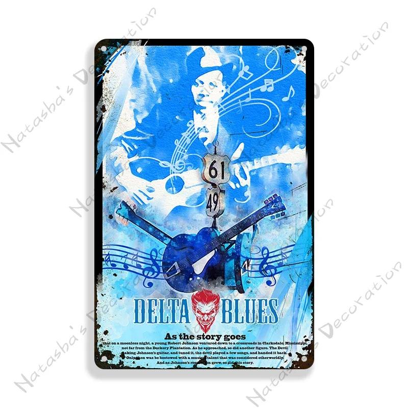 Classic Blues Metal Tin Sign Home Bar Wall Decor Signs Rusty Metal Signs Singer Metal Plaque Decorative Plate Industrial Decor