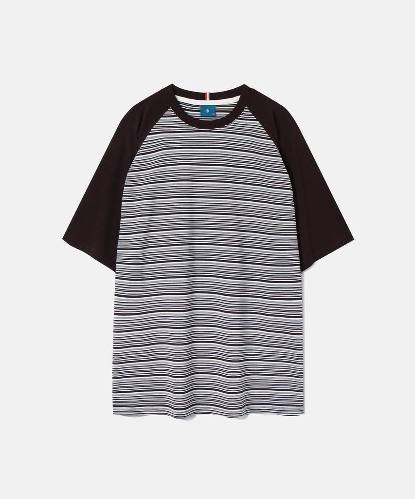 DIAMOND LAYLA Solid & Striped Air Comfort Short Sleeve T-Shirt T67 Brown