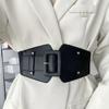 Damen Japanischer Retro Breiter Gürtel mit quadratischer Schnalle - Elastischer Bund für Röcke, Herbst/Winter