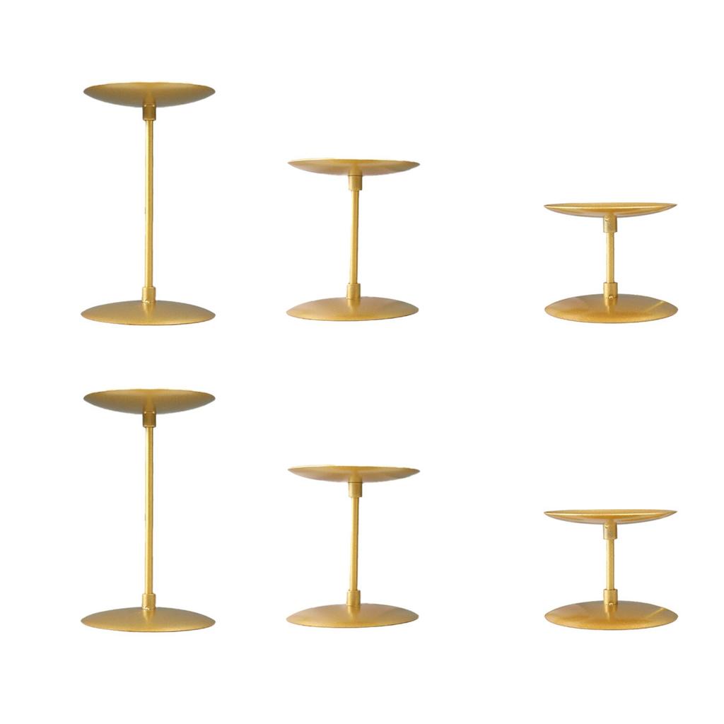 6 Pcs Mini Retro Candle Stick Stand Candles For Inside Fireplace 2.7''/4''/6'' Metal Candle Holders Home Ornament