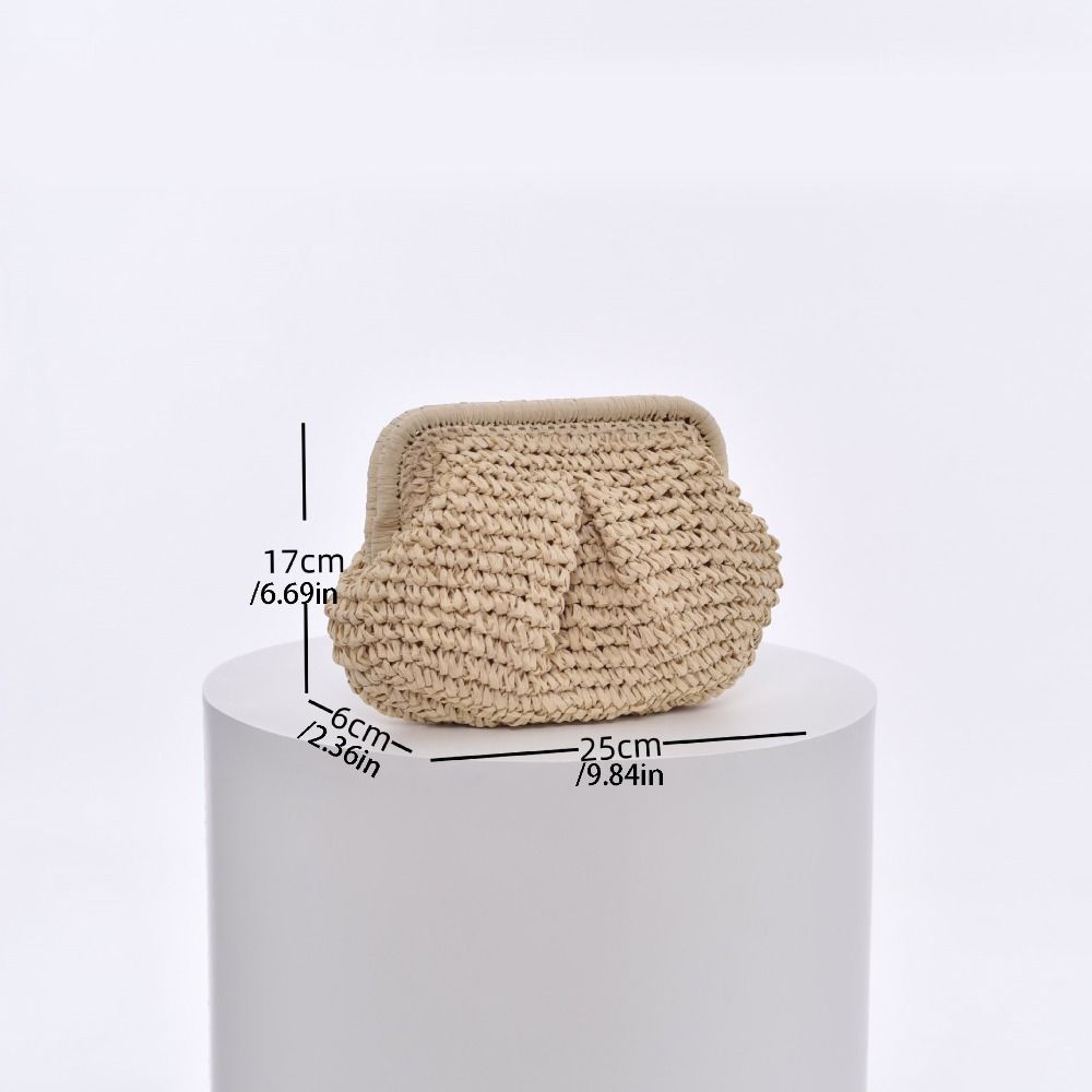 Chain Strap Shell-shaped Weave Bag Bohemian Chain Crossbody Bag Simple Beach Bag  Students