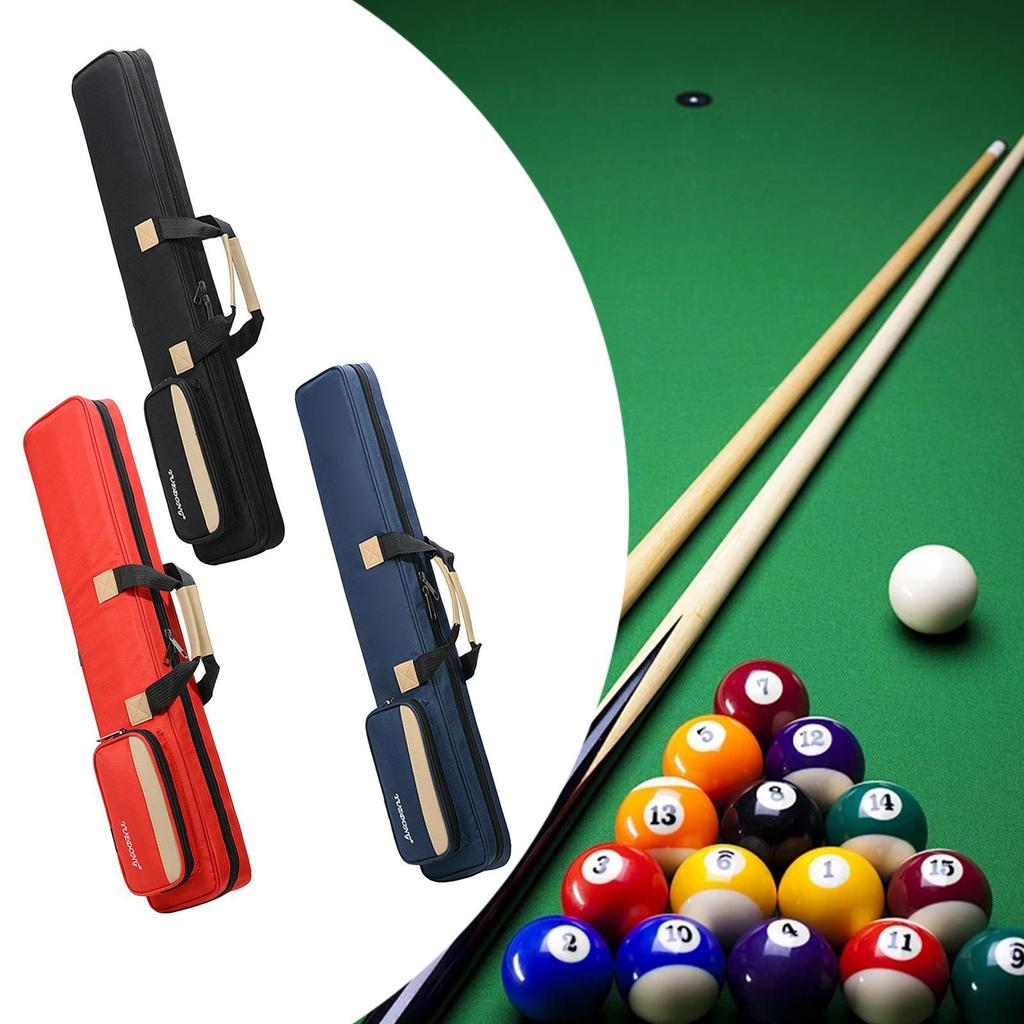 3x4 Soft Pool Cue Case Hold 3 Butt 4 Shaft 1/2 Club Resistant Protective Pouch