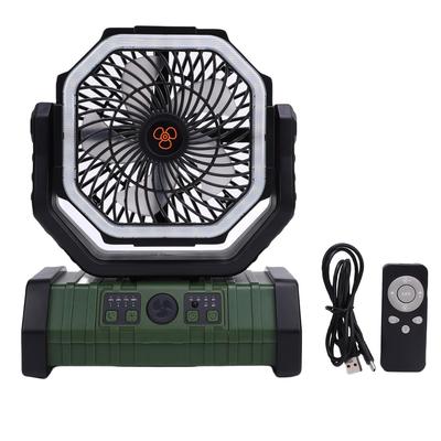 Ventilatore da Campeggio Portatile Ricaricabile Batteria da 10000mAh Oscillazione Destra Sinistra Ventola da Tenda Senza Fili con Telecomando Luce