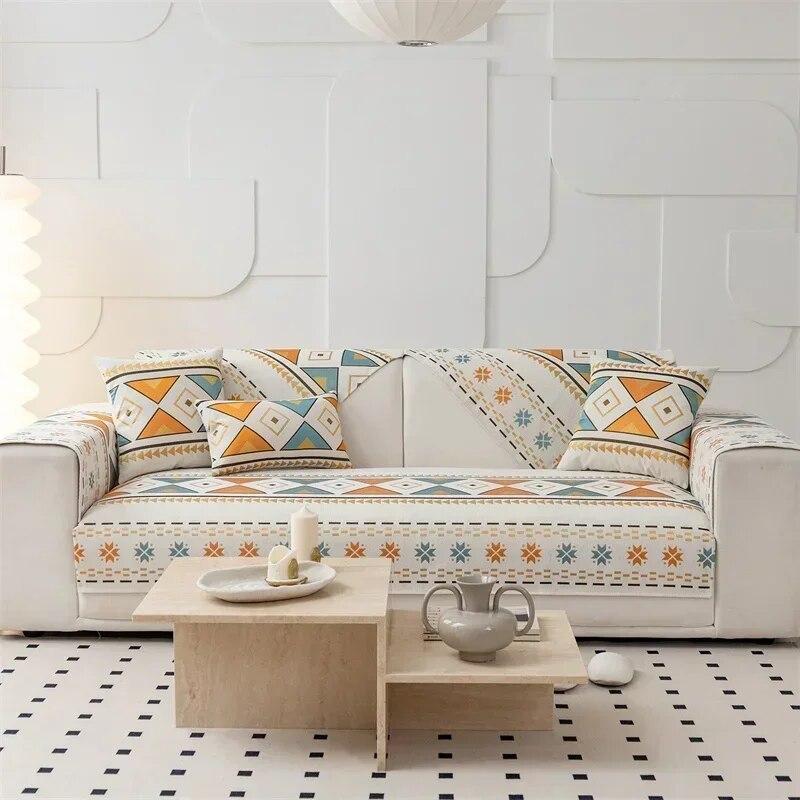 Bohemia Sofa Mat Covers for Living Room Chenille Non-slip Universal Sofa Cushion Slipcovers Pet Kids Couch Protector Home Decor