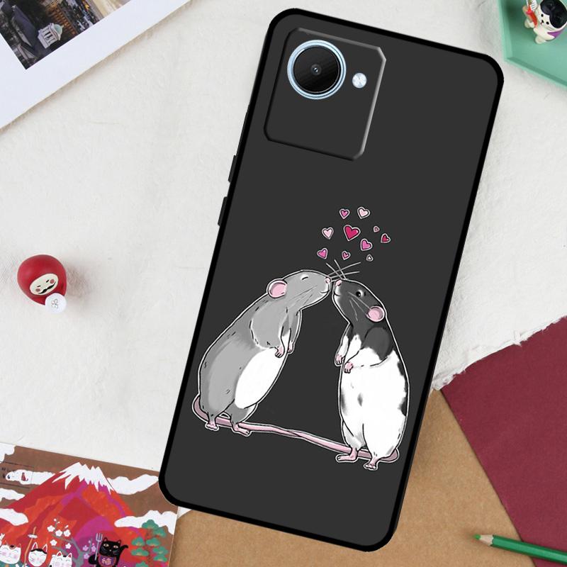 Cute Cartoon Animal Rat For Realme 13 Pro Plus 14 12 10 11 GT 6 5 6T GT7 Pro C51 C21Y C25S C75 C67 C61 C53 C55 Case