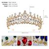 Green Red Blue Clear Rhinestone Crown  Crystal Tiaras Crown for Queens Hair Jewelry Diadema for Queens